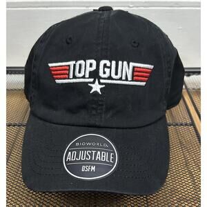 Top Gun Bioworld Adjustable Buckle Strap Black Hat Paramount Pictures 2020 NWT